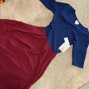 Maroon and dark blue LulaRoe Nicole NWT